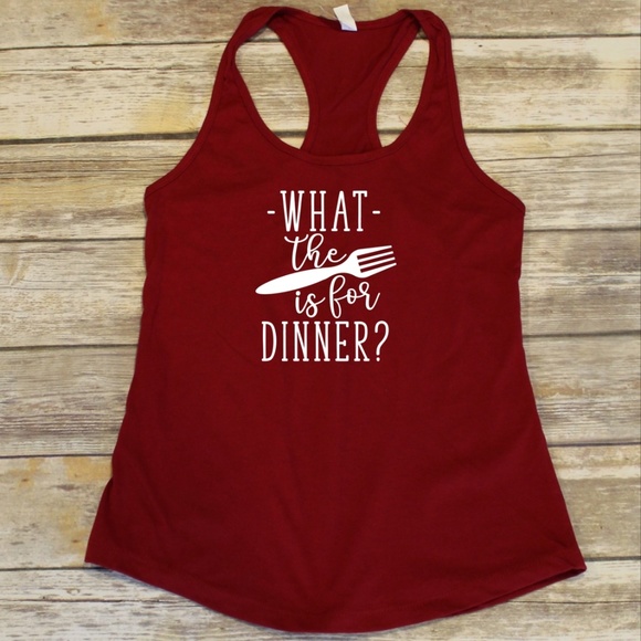 What The Fork (fuck) is for Dinner? Red tank top - Picture 2 of 3